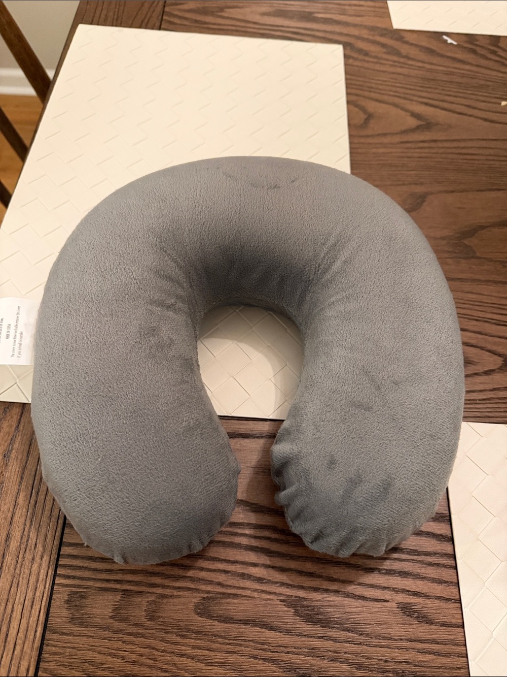 Gray U-Shaped Travel Neck Pillow